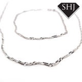 9ct White Gold Rope Style Bracelet