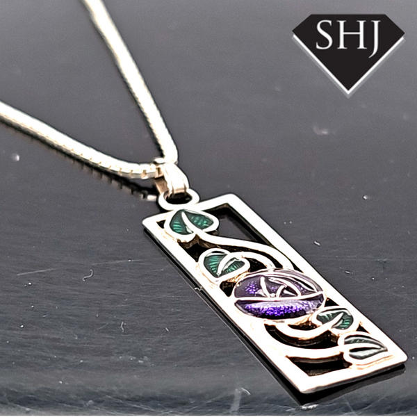 Silver Enamel CRM Pendant