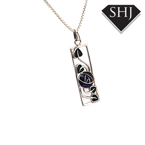 Silver Enamel CRM Pendant