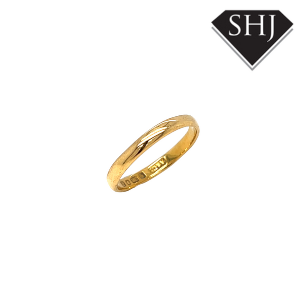 22CT Yellow Gold 2MM Wedding Band