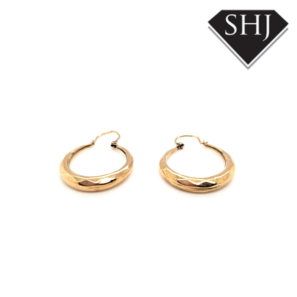 9ct Yellow Gold Creole Hoop Earrings