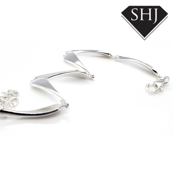 Silver Flat Pear Bracelet