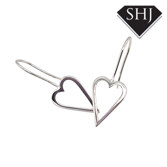 Silver Open Heart Earrings