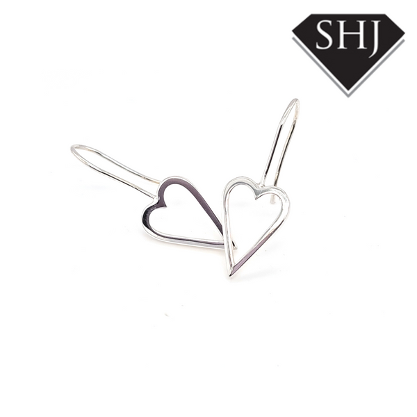 Silver Open Heart Earrings