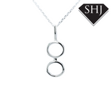 Silver Double Circle Pendant and Separate Chain