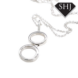 Silver Double Circle Pendant and Separate Chain