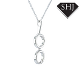 Silver Double Circle Pendant and Separate Chain