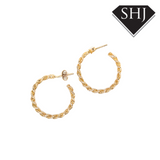 9ct Yellow Gold Rope Hoop Earrings