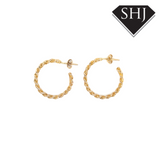 9ct Yellow Gold Rope Hoop Earrings