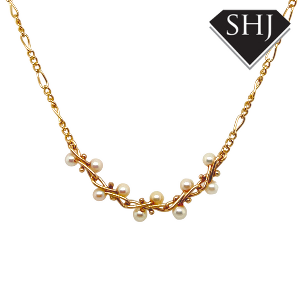 9ct Yellow Gold Pearl Necklace