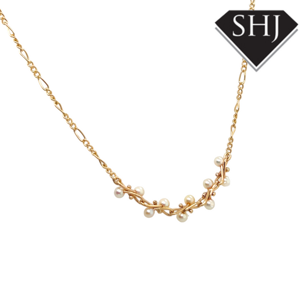 9ct Yellow Gold Pearl Necklace