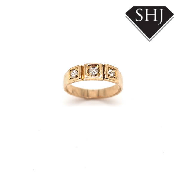 9ct Yellow Gold 3 Stone Diamond Ring