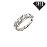 18ct White Gold Diamond Cluster Eternity Ring 1.08ct