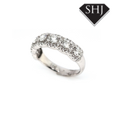 18ct White Gold Diamond Cluster Eternity Ring 1.08ct