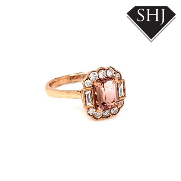 18ct Rose Gold Pink Tourmaline Ring