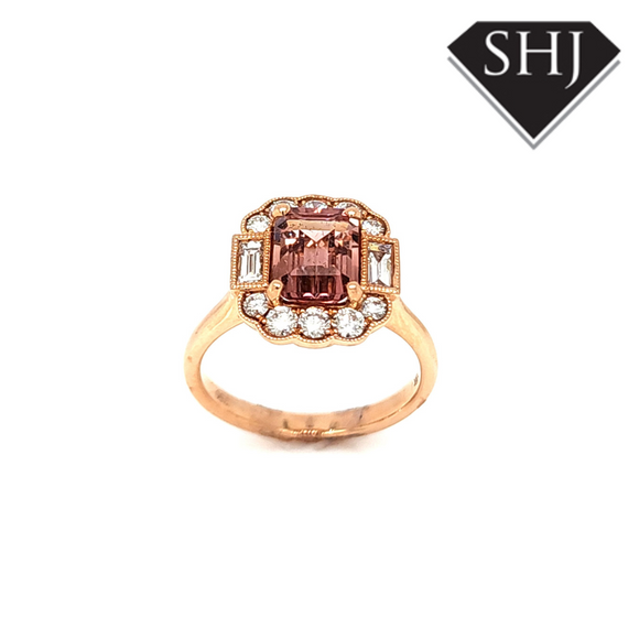 18ct Rose Gold Pink Tourmaline Ring