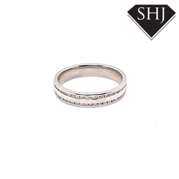 Platinum Diamond Set Wedding Band