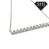 18ct White Gold Diamond Bar Pendant