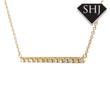 18ct Yellow Gold Diamond Bar Pendant