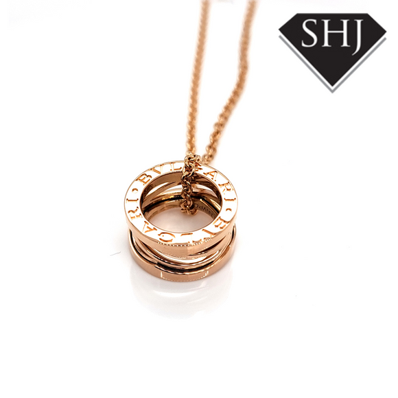 18ct Rose Gold Bulgari Pendant and Chain