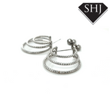 Silver Triple Hoop Earrings