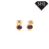 9ct Yellow Gold Ruby Cuff Links