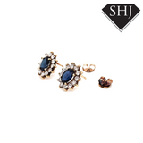 Yellow Gold Sapphire & Diamond Earrings