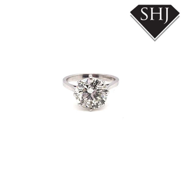 18ct White Gold Diamond Single Stone Ring 4.50ct