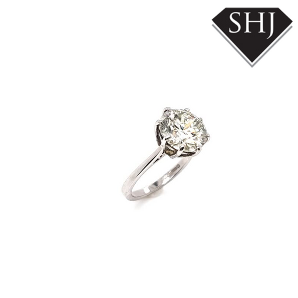 18ct White Gold Diamond Single Stone Ring 4.50ct