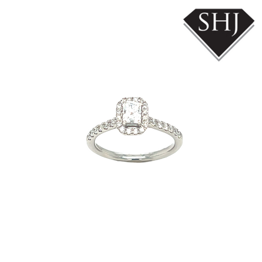 Platinum Halo 0.71ct Diamond Cluster Ring