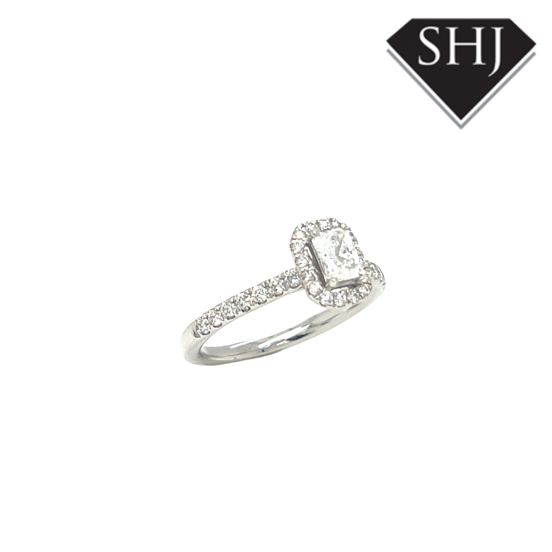 Platinum Halo 0.71ct Diamond Cluster Ring