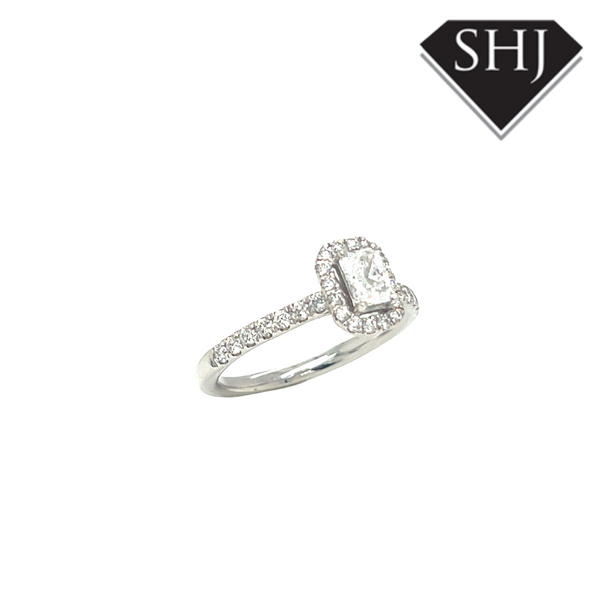 Platinum Halo 0.71ct Diamond Cluster Ring