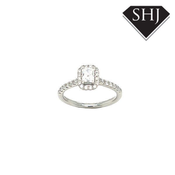 Platinum Halo 0.71ct Diamond Cluster Ring