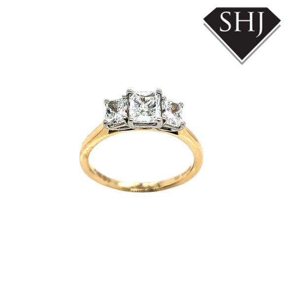 18ct Yellow Gold Diamond 3 Stone Ring