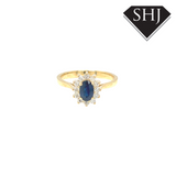 9ct Yellow Gold Sapphire and Diamond Ring