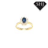 9ct Yellow Gold Sapphire and Diamond Ring