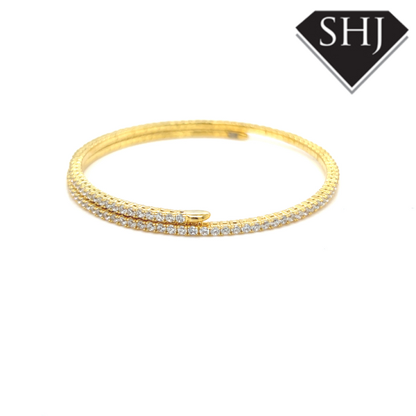 Silver Gold Plated CZ Bracelet