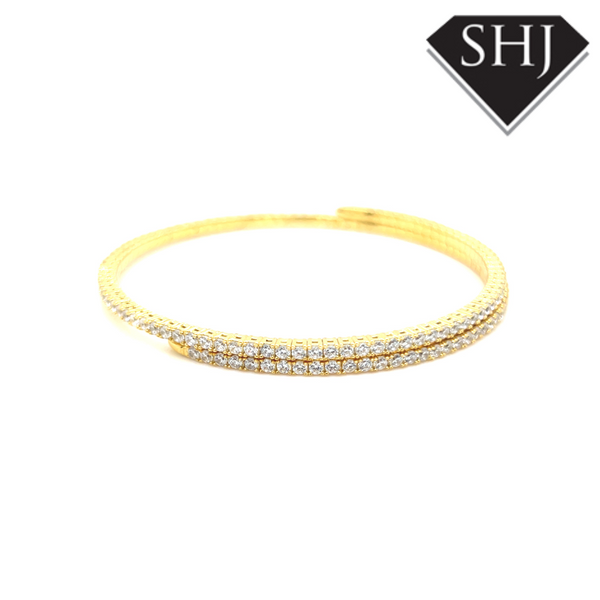 Silver Gold Plated CZ Bracelet