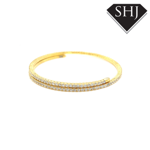 Silver Gold Plated CZ Bracelet