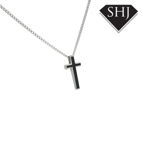 Mens Stainless Steel Cross and Chain