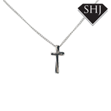 Mens Stainless Steel Cross and Chain