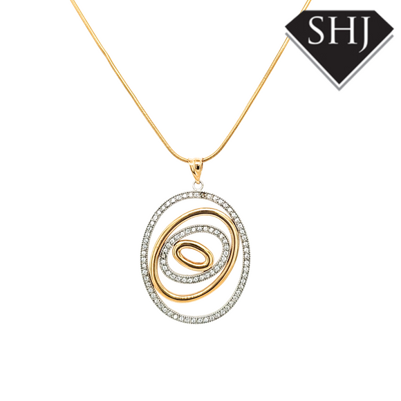 18ct Yellow Gold Diamond Circle Pendant