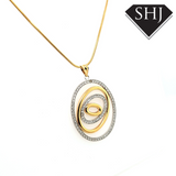 18ct Yellow Gold Diamond Circle Pendant