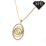 18ct Yellow Gold Diamond Circle Pendant