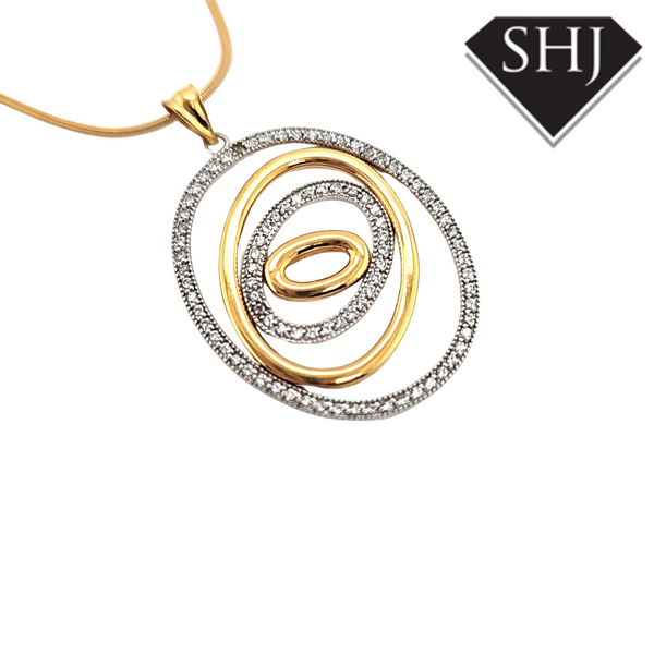 18ct Yellow Gold Diamond Circle Pendant