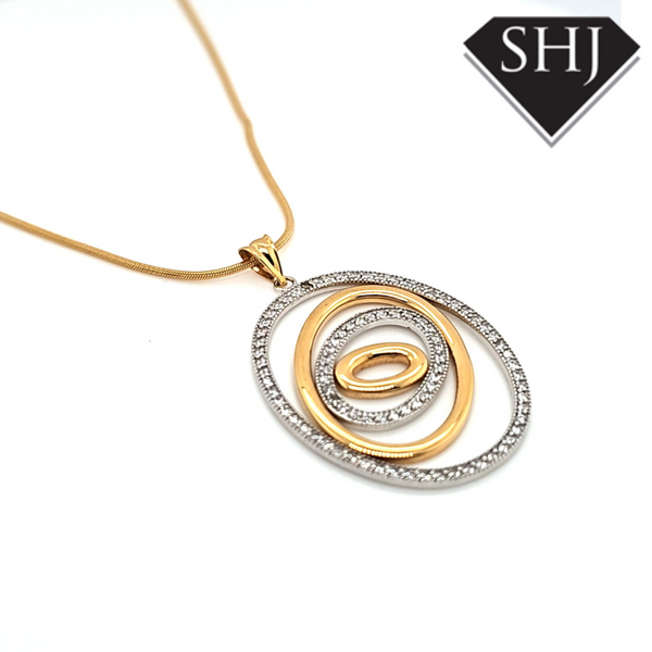 18ct Yellow Gold Diamond Circle Pendant