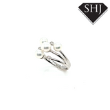 9ct White Gold Diamond and Pearl Ring 0.05ct