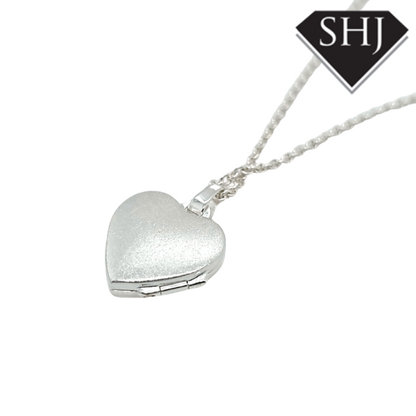 Silver Diamond Heart Locket