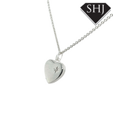 Silver Diamond Heart Locket