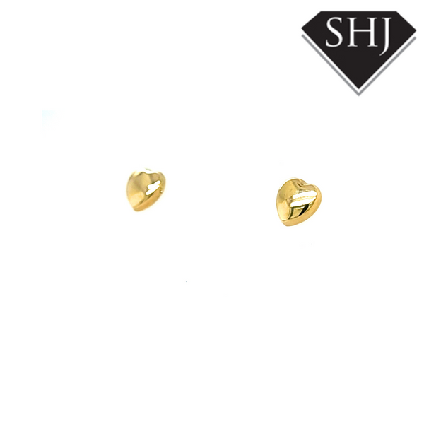 9ct Yellow Gold Pufferheart Earrings